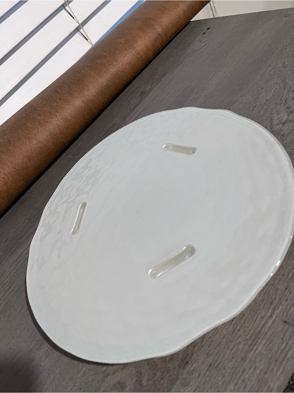 Pier One Frosted Ceramic Serving Platters - Set of 2 - Picture 3 of 5
